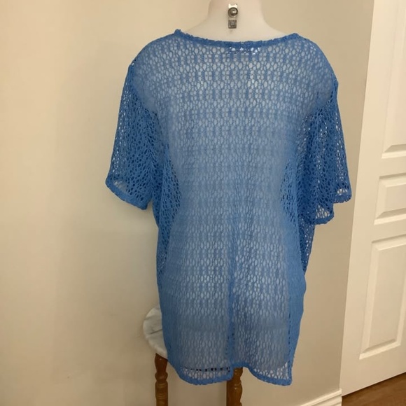 Blue Open-Knit Cardigan - Picture 3 of 5
